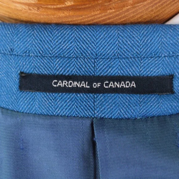 Cardinal of Canada NWOT Wool / Silk Sport Coat Size 40R US In Blue Herringbone